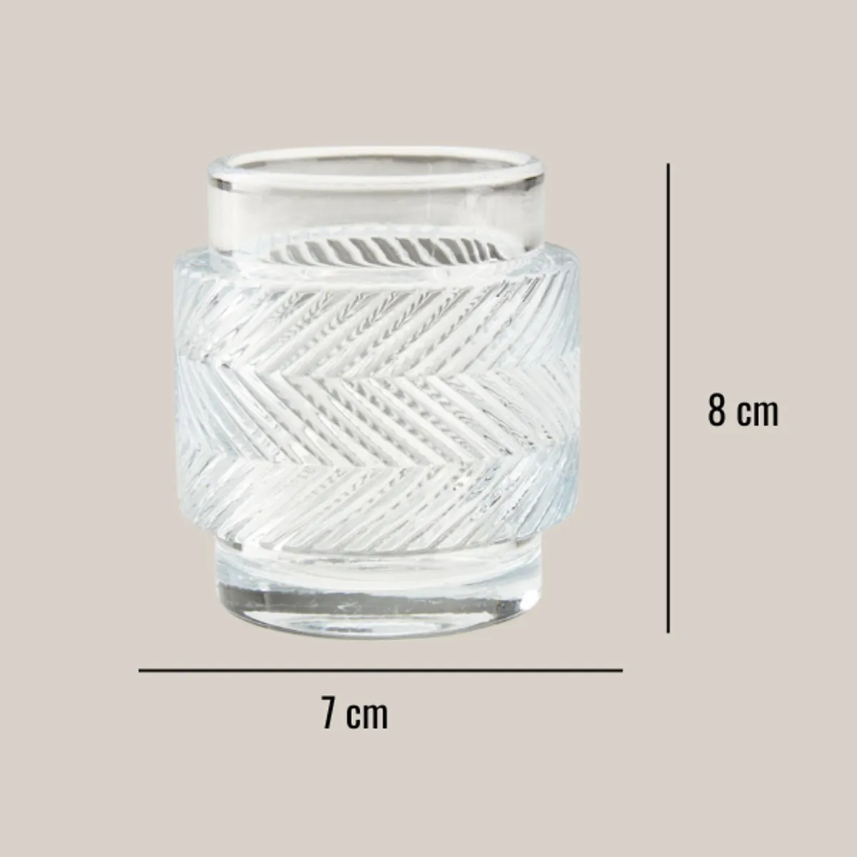 Svečnik Glass, steklen, črte